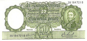 Aegentina P-276 50 Pesos ND (1968-69)