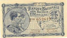 Belgium P-92 1 Franc 09.11.1920