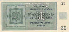 Bohemia and Moravia / P-09s / 20 Korun / 24.01.1944 / SPECIMEN