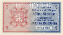 Bohemia and Moravia / P-03s / 1 Koruna ND (1940) / SPECIMEN