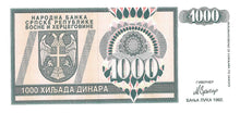Bosnia-Herzegovina / P-137a / 1000 Dinara / 1992