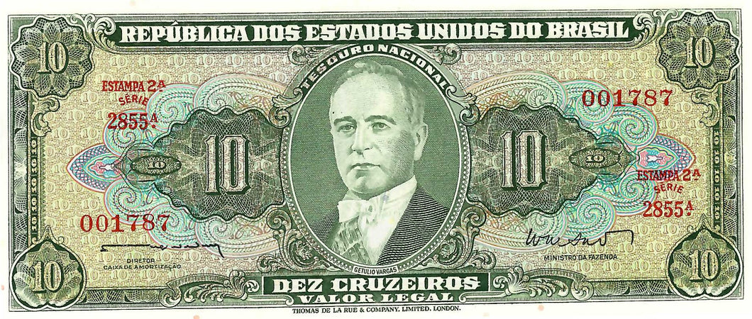 Brazil P-177b 10 Cruzeiros ND (1962)