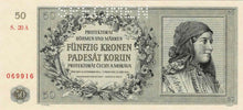 Bohemia and Moravia P-10s 50 Korun 25.09.1944
