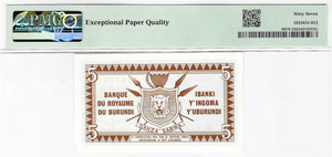 Burundi / P-08 / 5 Francs / 01.05.1965