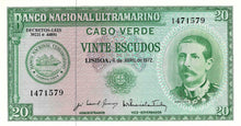 Cape Verde P-52a 20 Escudos 04.04.1972