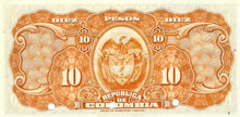 Colombia / P-342s / 10 Pesos Oro / 22.03.1938 / SPECIMEN