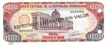 Dominican Republic P-145s 1000 Pesos Oro 1993