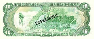 Dominican Republic / P-119s1 / 10 Pesos Oro / 1982 /  SPECIMEN