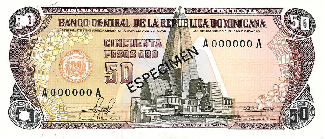 Dominican Republic P-121s1 50 Pesos 1981