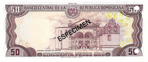 Dominican Republic / P-121s1 / 50 Pesos Oro / 1981 / SPECIMEN