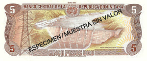 Dominican Republic / P-143s / 5 Pesos Oro / 1993 / SPECIMEN