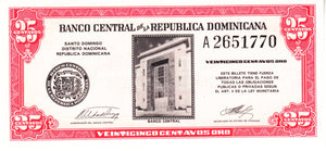 Dominican Republic P-87a 25 Centavos Oro ND (1961)