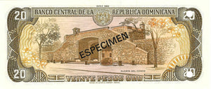 Dominican Republic / P-120s1 / 20 Pesos Oro / 1982 / SPECIMEN