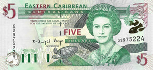 East Caribbean States P-37a 5 Dollars ND (2000)