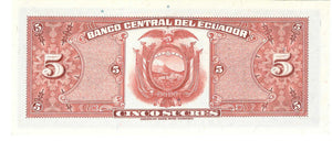 Ecuador / P-100d / 5 Sucres / 27.02.1970