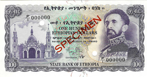 Ethiopia P-23s 100 Dollars ND (1961)