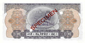 Ethiopia / P-23s / 100 Dollars / ND (1961) / SPECIMEN