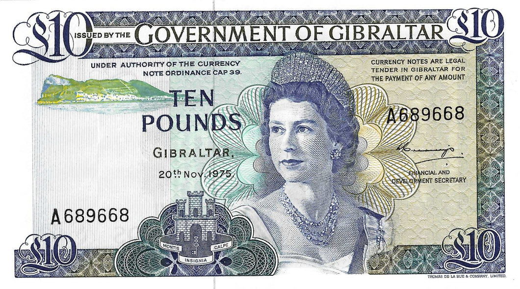 Gibraltar P-22a 10 Pounds 20.11.1975