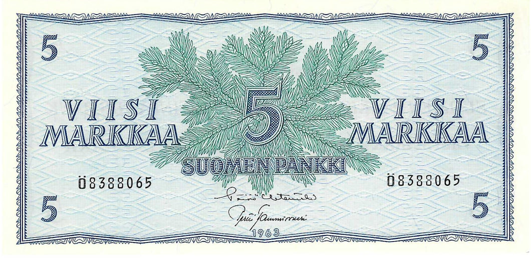 Finland P-99a 5 Markkaa 1963