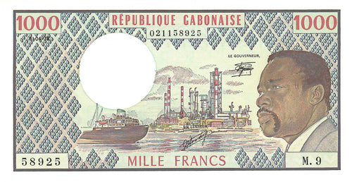Gabon P-3d 1000 Francs 01.04.1978