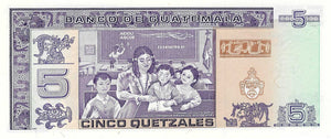 Guatemala / P-074c / 5 Quetzales / 22.01.1992