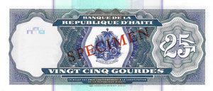 Haiti / P-266as / 25 Gourdes / 2000 / SPECIMEN