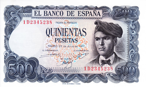 Spain P-153a 500 Pesetas 23.07.1971