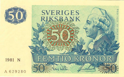 Sweden P-53c 50 Kronor 1981