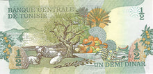 Tunisia / P-69a / 1/2  Dinar / 15.10.1973