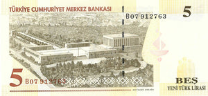 Turkey / P-217 / 5 New Lira / 2005