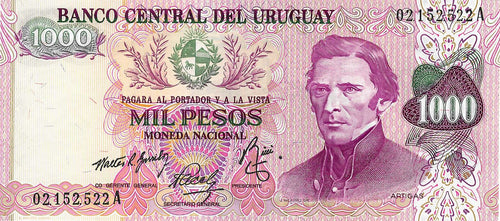 Uruguay P-52 1000 Pesos ND (1974)