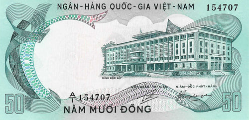 South Viet Nam P-30a 50 Dong ND (1972)