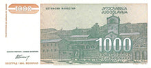 Yugoslavia / P-140a / 1000 Dinara / 1994