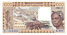 West African States / Burkina Faso / P-307Cb / 1000 Francs / 1981