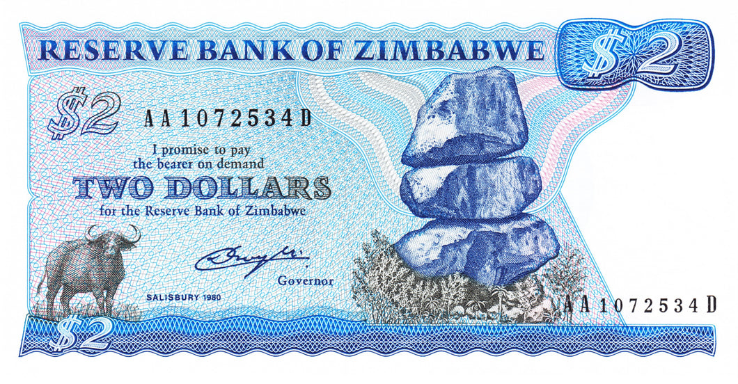 Zimbabwe 2 Dollars 1980