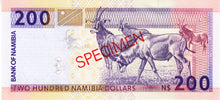 Namibia / P-10bs / 200 Namibia Dollars / ND (1996) / SPECIMEN