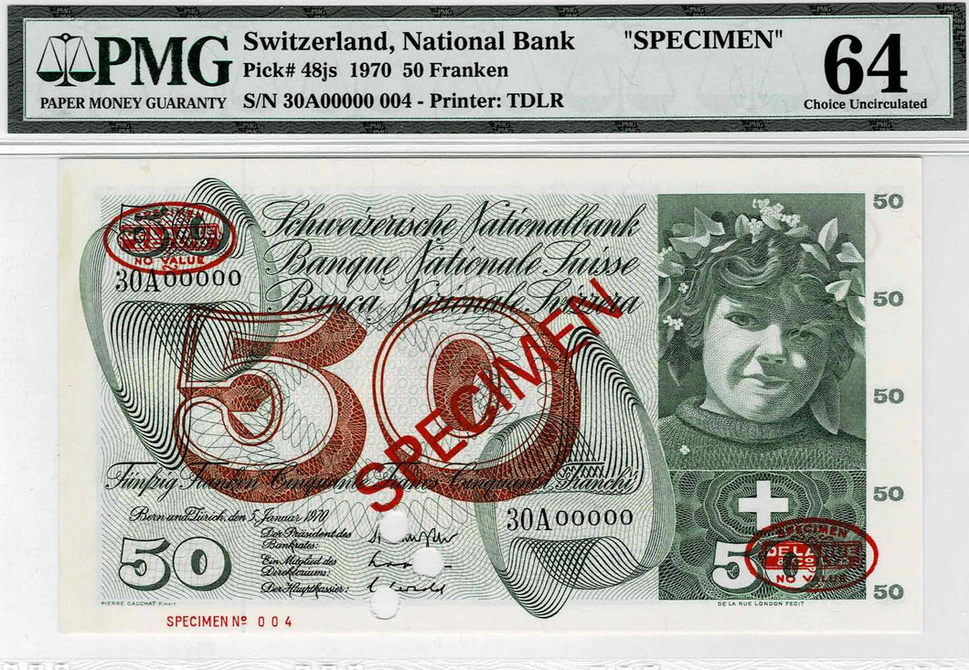 Switzerland P-48js 50 Franken 05.01.1970