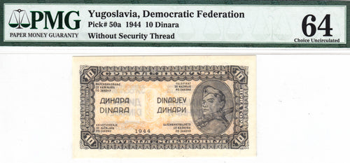 Yugoslavia / P-050a / 10 Dinara / 1944