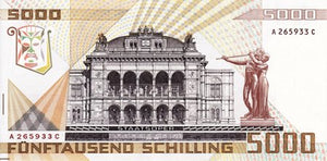 Austria / P-153 / 5'000 Schilling / 04.01.1988