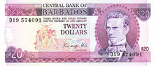 Barbados / P-39 / 20 Dollars / ND (1998)