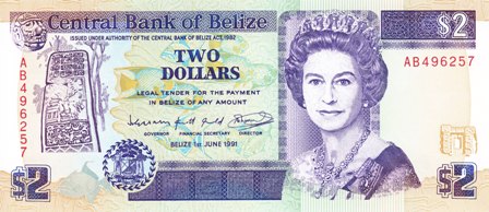 Belize / P-52b / 2 Dollars / 01.06.1991