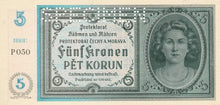 Bohemia and Moravia P-4s 5 Korun ND (1949)