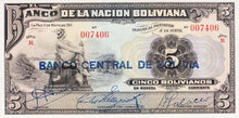 Bolivia / P-113 / 5 Bolivianos / ND (1929)