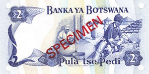 Botswana / P-07s2 / 2 Pula / ND (1982) / SPECIMEN