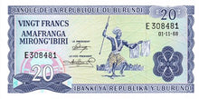 Burundi / P-21a / 20 Francs / 01.11.1968
