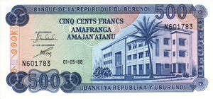 Burundi / P-30c / 500 Francs / 01.05.1988