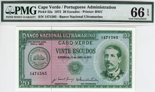 Cape Verde / P-52a / 20 Escudos / 04.04.1972