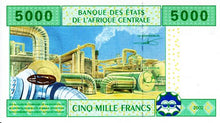 Central African States / Cameroun / P-209U / 5'000 Francs / 2002