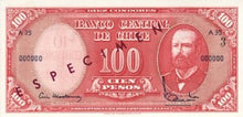 Chile / Pq127s / 10 Centimos on 100 Pesos / ND (1960-61) / SPECIMEN