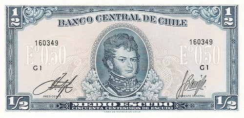 Chile P-134Aa 1/2 Escudo ND